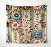 LV Floral Chain Blanket Baroque LV Flannel Throw IMG_3344